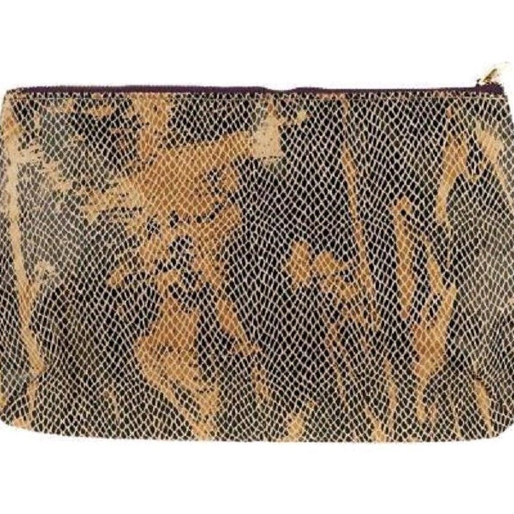tarte Snake Skin outer with Purple lining Cosmetic / Makeup Bag - BRAND NEW
